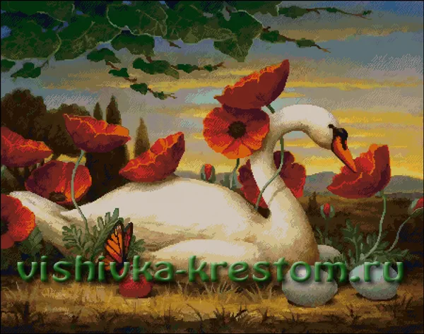 Лебедь по картине К.Слоана